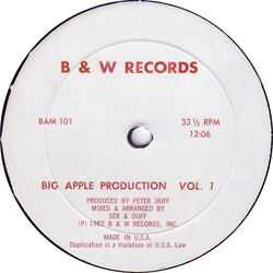 Various Big Apple Production Vol. 1 Vinyl 12" USED