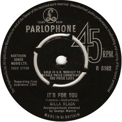Cilla Black It's For You Vinyl 7" USED