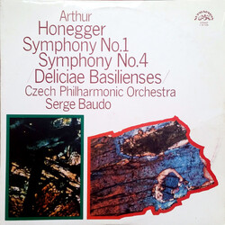 Arthur Honegger / The Czech Philharmonic Orchestra / Serge Baudo Symphony No. 1 / Symphony No. 4 (Deliciae Basilienses) Vinyl LP USED