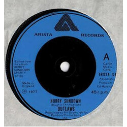 Outlaws Hurry Sundown USED VINYL 7INCH 45 RPM