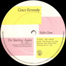 Grace Kennedy I'm Starting Again Vinyl 12" USED