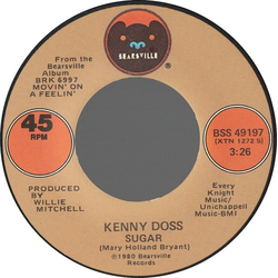 Kenny Doss Sugar / Are You Gonna Be With Me Vinyl 7" USED
