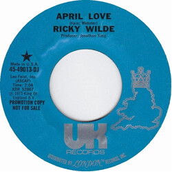 Ricky Wilde April Love USED VINYL 7INCH 45 RPM PROMO STYRENE