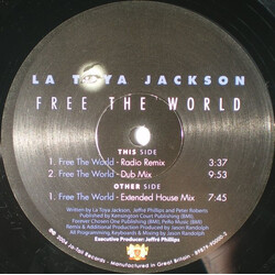 La Toya Jackson Free The World Vinyl 12" USED