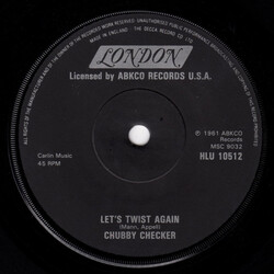 Chubby Checker Let's Twist Again / The Twist USED VINYL 7INCH 45 RPM REISSUE