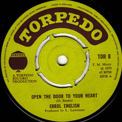 Errol English Open The Door To Your Heart Vinyl 7" USED