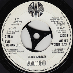 Black Sabbath Evil Woman Vinyl 7" USED