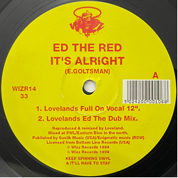 Ed The Red It's Alright Vinyl 12" USED