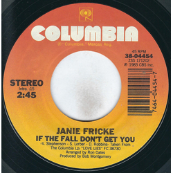 Janie Fricke If The Fall Don't Get You / Where's The Fire Vinyl 7" USED