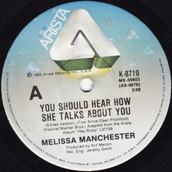 Melissa Manchester You Should Hear How She Talks About You USED VINYL 7INCH 45 RPM