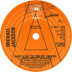 Michael Jackson Don't Stop 'Til You Get Enough Vinyl 7" USED