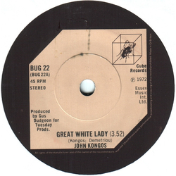 John Kongos Great White Lady Vinyl 7" USED