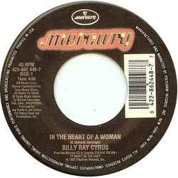 Billy Ray Cyrus In The Heart Of A Woman Vinyl 7" USED