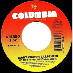 Mary Chapin Carpenter Let Me Into Your Heart Vinyl 7" USED