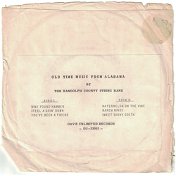 The Randolph County String Band Old Time Music From Alabama Vinyl 7" USED