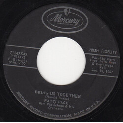 Patti Page / Vic Schoen And His Orchestra Bring Us Together USED VINYL 45 RPM 7INCH