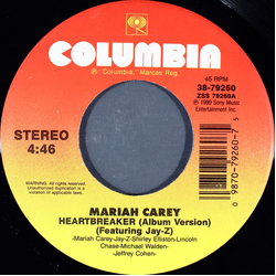 Mariah Carey Heartbreaker Vinyl 7" USED