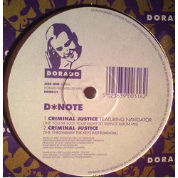 D*Note Criminal Justice Vinyl 12" USED