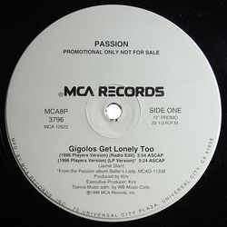 Passion Gigolos Get Lonely Too (1996 Players Version) Vinyl 12" USED