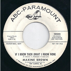 Maxine Brown I Kneel At Your Throne / If I Knew Then (What I Know Now) USED VINYL 7INCH SINGLE PROMO