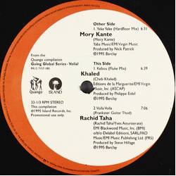 Khaled / Rachid Taha / Mory Kanté From The Quango Compilation: Going Global Series: Voila! Vinyl 12" USED