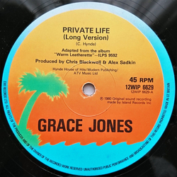 Grace Jones Private Life / She's Lost Control Vinyl 12" USED