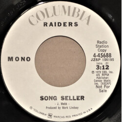 Raiders (2) Song Seller USED VINYL 7INCH 45 RPM PROMO STYRENE STEREO MONO