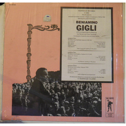 Beniamino Gigli British Concert Performances Vinyl LP USED