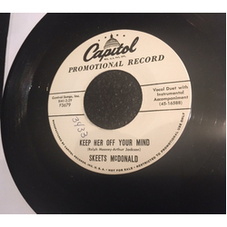 Skeets McDonald Keep Her Off Your Mind Vinyl 7" USED