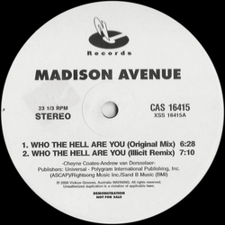 Madison Avenue Who The Hell Are You Vinyl 12" USED