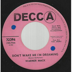 Warner Mack Don't Wake Me I'm Dreaming / When The Walls Come Tumbling Down USED VINYL 7INCH 45 RPM SINGLE PROMO