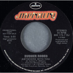 Rubber Rodeo Anywhere With You USED VINYL 7INCH 45 RPM PROMO STYRENE STEREO