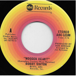 Bobby Vinton Wooden Heart USED VINYL 7INCH SINGLE