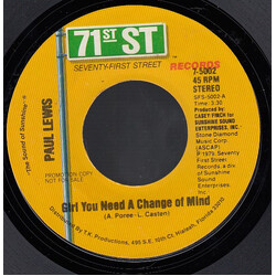 Paul Lewis Girl You Need A Change Of Mind USED VINYL 7INCH 45 RPM PROMO