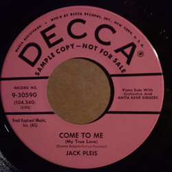 Jack Pleis The Rhythm Of Raindrops USED VINYL 7INCH 45 RPM SINGLE PROMO