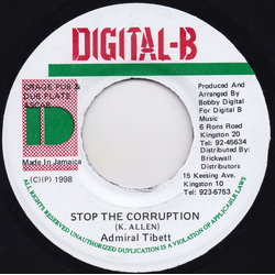 Admiral Tibet Stop The Corruption Vinyl 7" USED