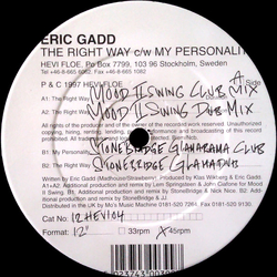 Eric Gadd The Right Way / My Personality Vinyl 12" USED
