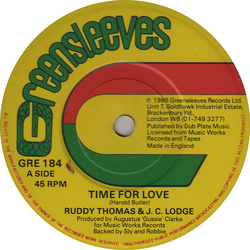 Ruddy Thomas / JC Lodge Time For Love Vinyl 7" USED