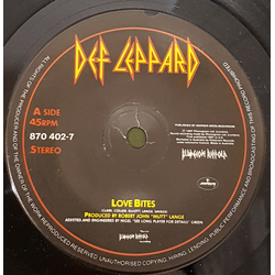 Def Leppard Love Bites Vinyl 7" USED