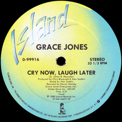 Grace Jones Cry Now, Laugh Later Vinyl 12" USED