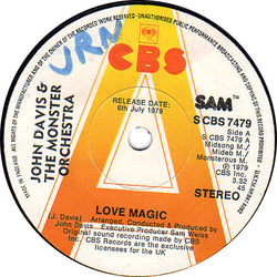 John Davis & The Monster Orchestra Love Magic Vinyl 7" USED