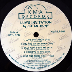 C.J. Anthony Luv's Invitation Vinyl LP USED