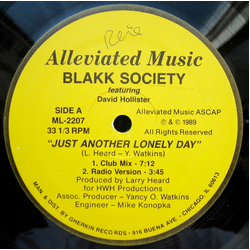 Blakk Society / Dave Hollister Just Another Lonely Day Vinyl 12" USED
