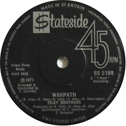 The Isley Brothers Warpath Vinyl 7" USED