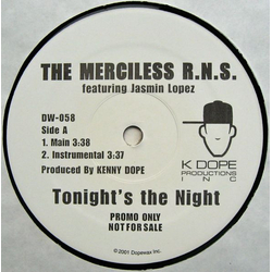 The Merciless R.N.S. / Jasmin Lopez Tonight's The Night Vinyl 12" USED