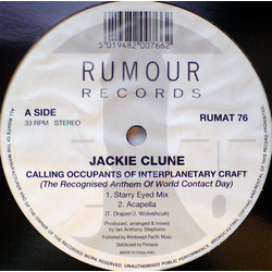 Jackie Clune Calling Occupants Of Interplanetary Craft (The Recognised Anthem Of World Contact Day) Vinyl 12" USED