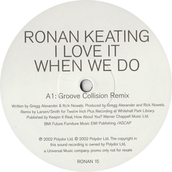 Ronan Keating I Love It When We Do Vinyl 12" USED