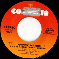 Johnny Mathis Life Is A Song Worth Singing / I Just Wanted To Be Me Vinyl 7" USED