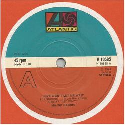 Major Harris Love Won't Let Me Wait Vinyl 7" USED