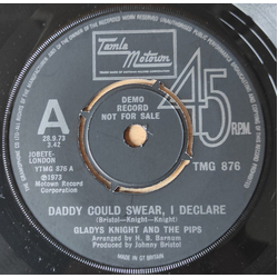Gladys Knight And The Pips Daddy Could Swear, I Declare / For Once In My Life Vinyl 7" USED